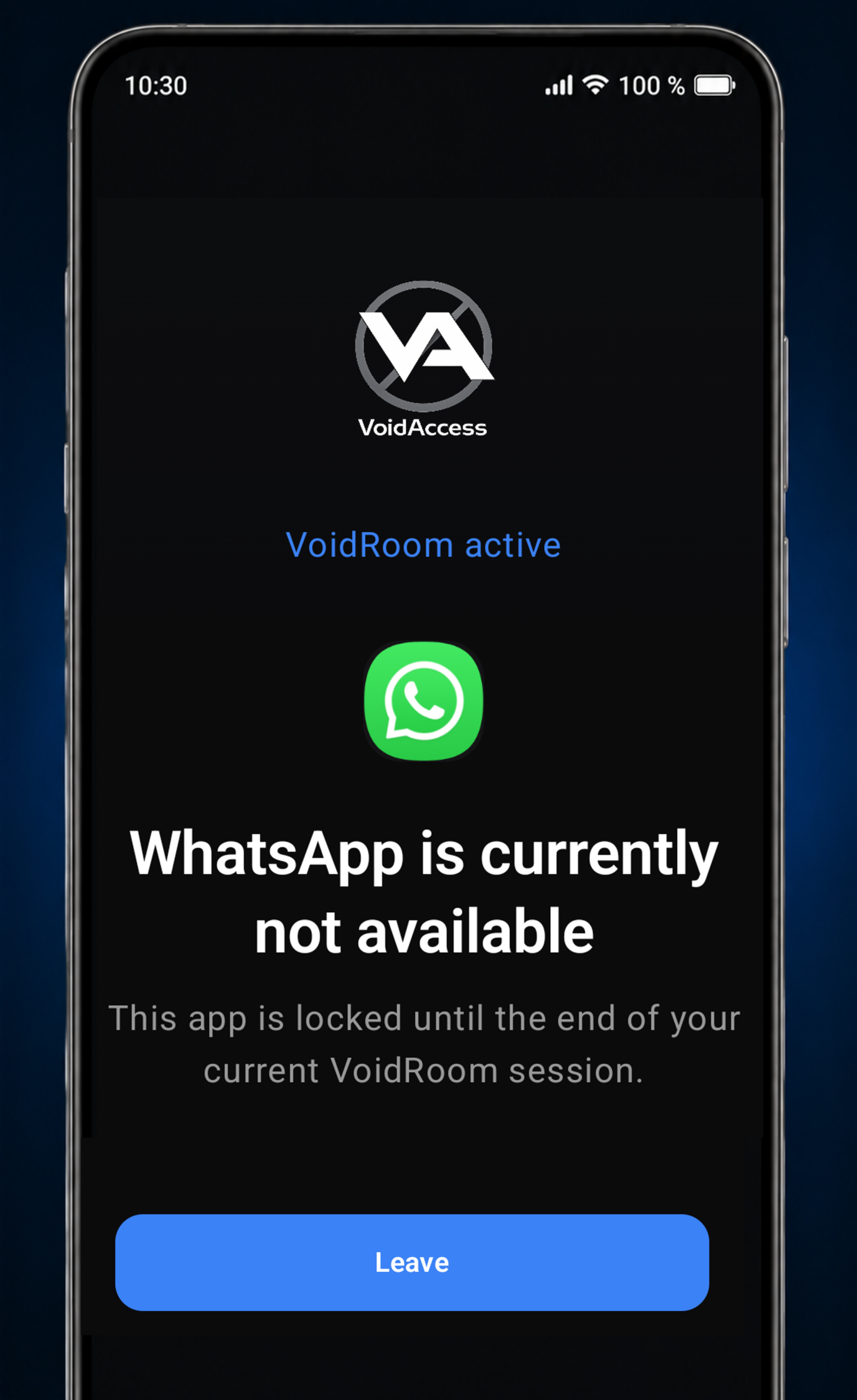 Blocked app screen