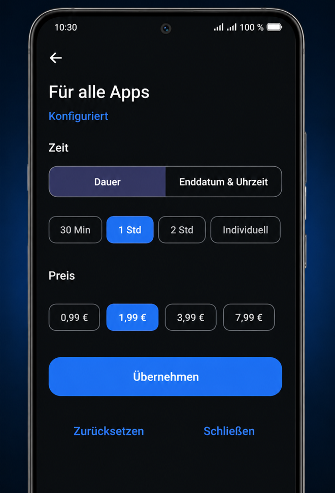 Set time and unlock cost