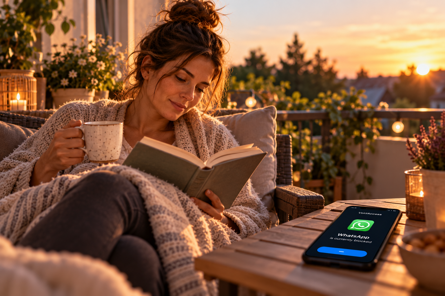 Quiet reading time with WhatsApp blocked by VoidAccess